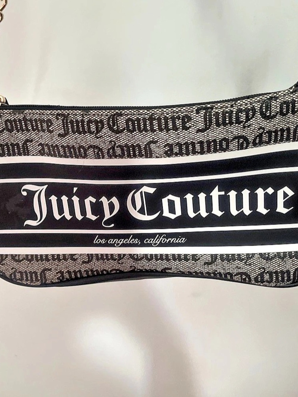 Juicy Couture Los Angeles California Monogram Shoulder Bag Black & White